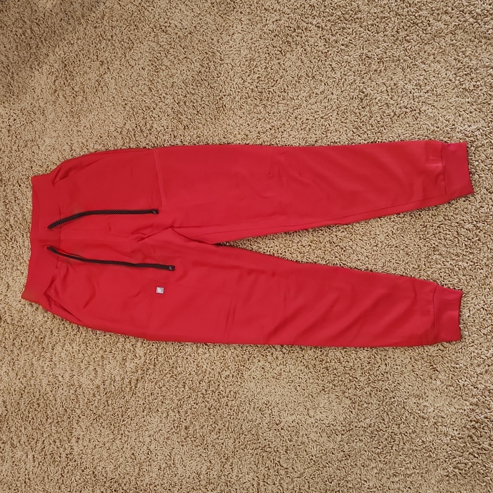Red Jogger style Fabletics womans scrub pants xxs new without tags